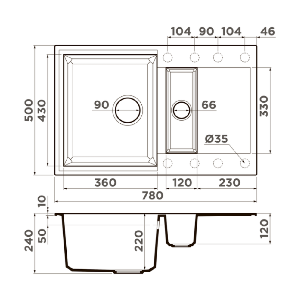 Мойка кухонная Omoikiri Sakaime 78 Темный шоколад 4993198 — изображение 4