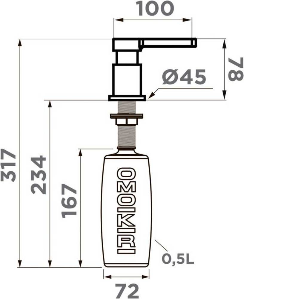 Дозатор встраиваемый Omoikiri OM-05 Хром глянцевый 4995077 — изображение 2