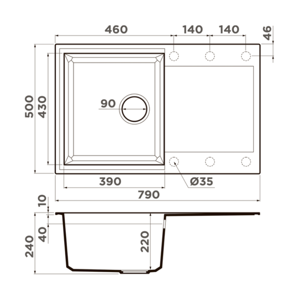Мойка кухонная Omoikiri Sakaime 79 Эспрессо 4997227 — изображение 4